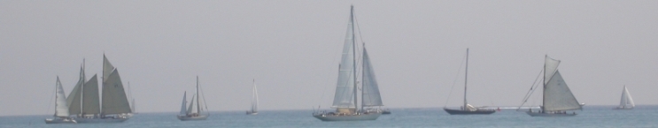 Sailships in front of Antibes